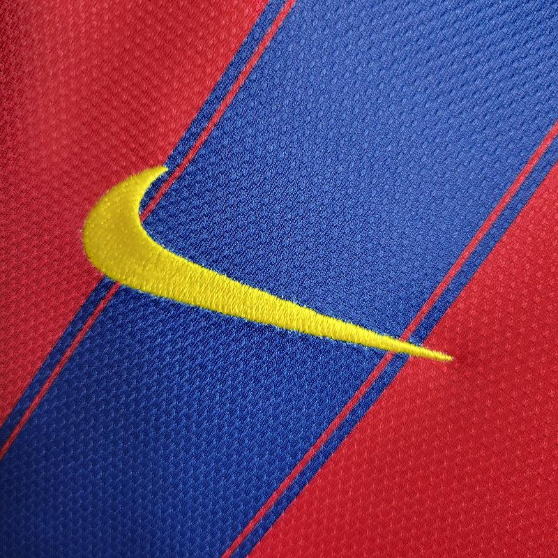 Camisa Retrô Barcelona Home 09/10 Torcedor Masculina - Azul e Grená