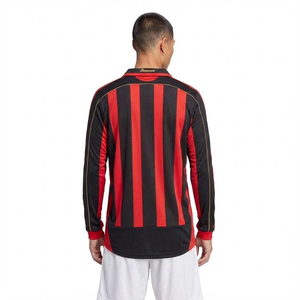 Camisa Manga Longa Retrô Torcedor Masculina Milan I 2006