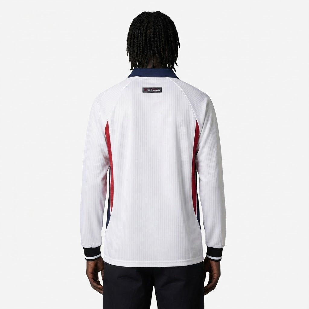 Camisa Manga Longa Retrô Torcedor Masculina Inglaterra I 1998