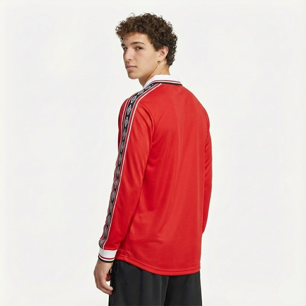 Camisa Manga Longa Retrô Torcedor Masculina Manchester United I 1998