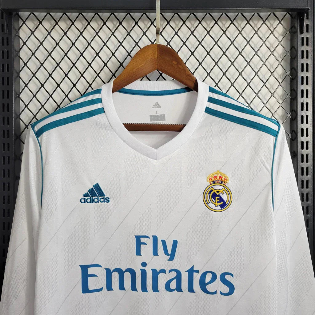 Camisa Manga Longa Retrô Torcedor Masculina Real Madrid I 2017