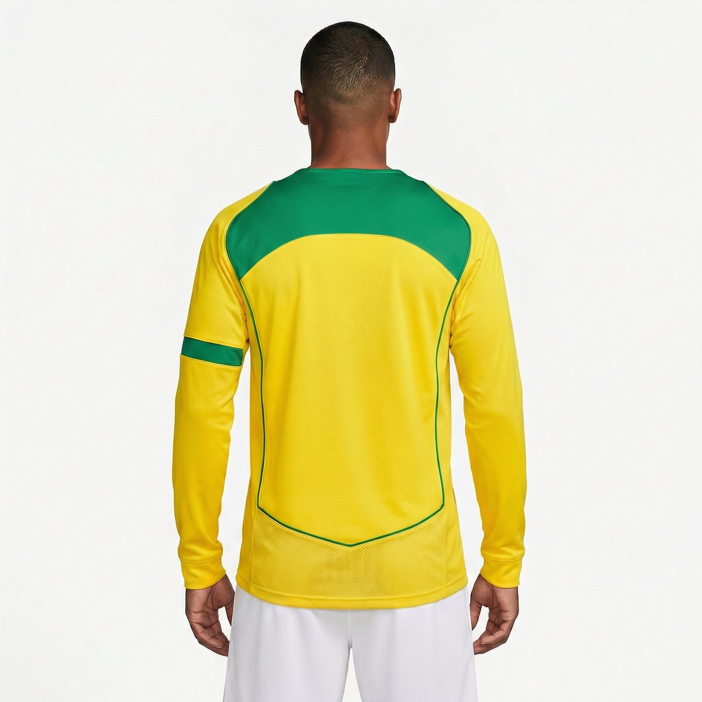 Camisa Manga Longa Retrô Torcedor Masculina Brasil I 2004