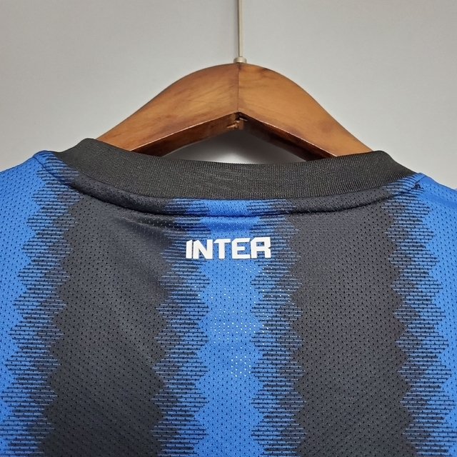 Camisa Inter de Milão Retrô 2010 Manga Longa Azul e Preta