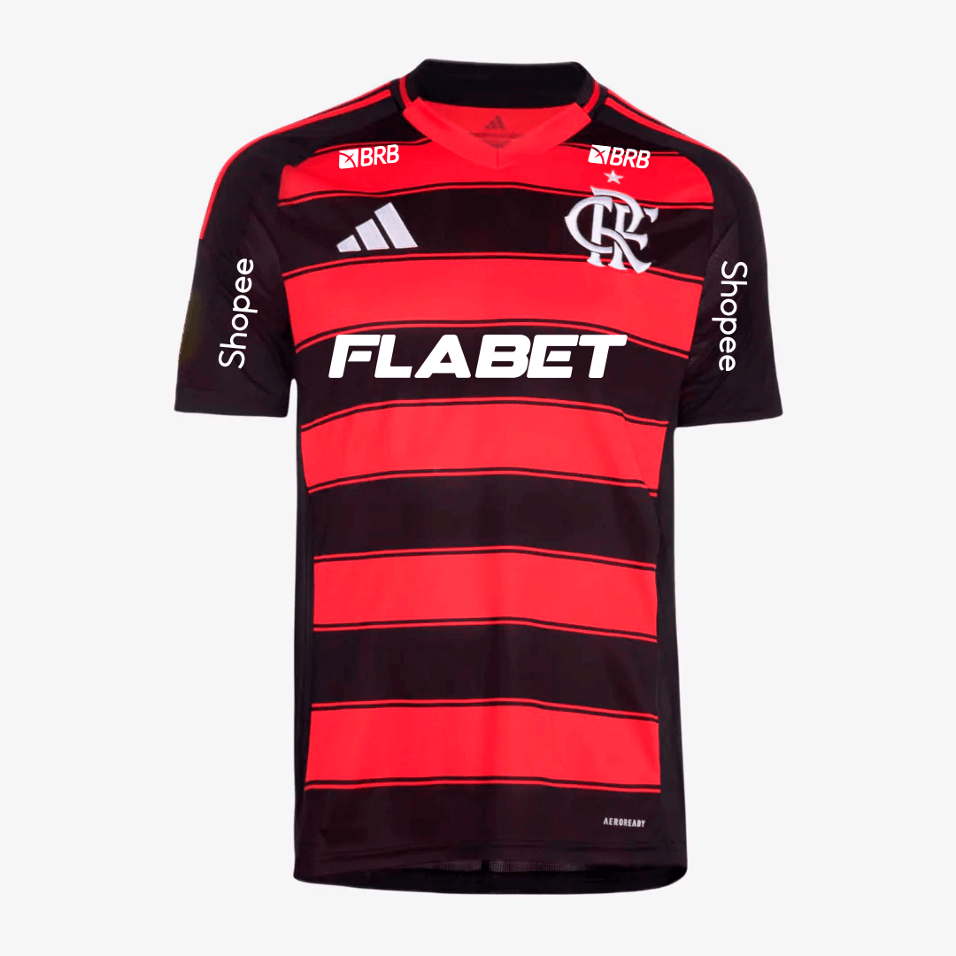 Camisa Torcedor Masculina Flamengo I 2025/2026 Com Patrocínios