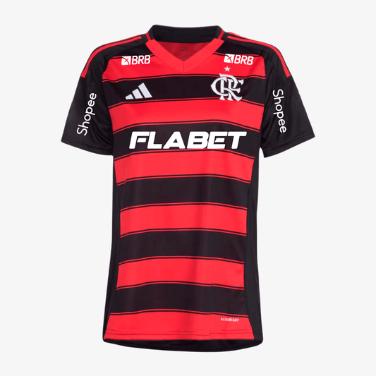 Camisa Torcedor Feminina Flamengo I 2025/2026 Com Patrocínios