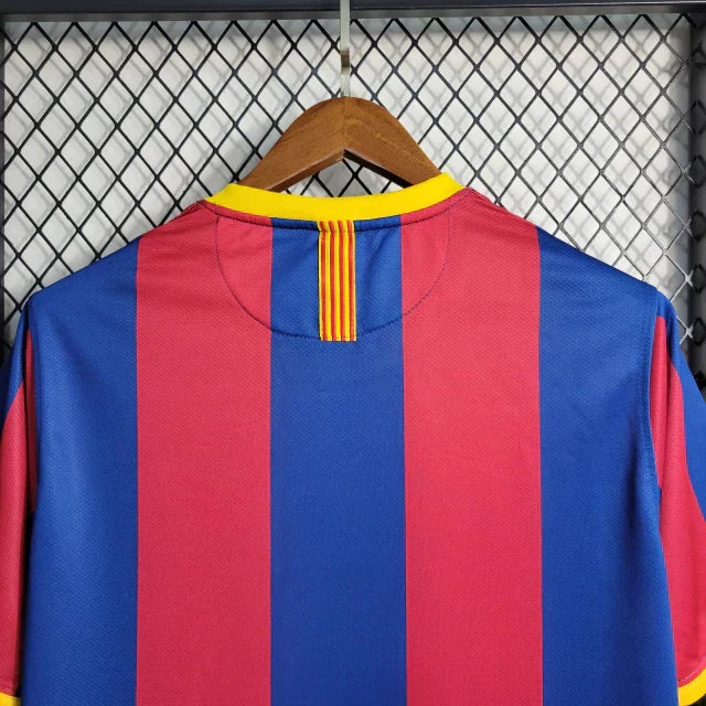 Camisa Barcelona Retrô I Home 2010/11 Torcedor Masculino Vermelho e Azul