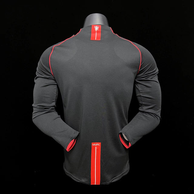 Camisa Retrô Manchester United II Manga Longa - 07/08 Preto