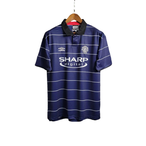 Camisa Retrô Manchester United Away Azul 1999/00 Masculino Azul