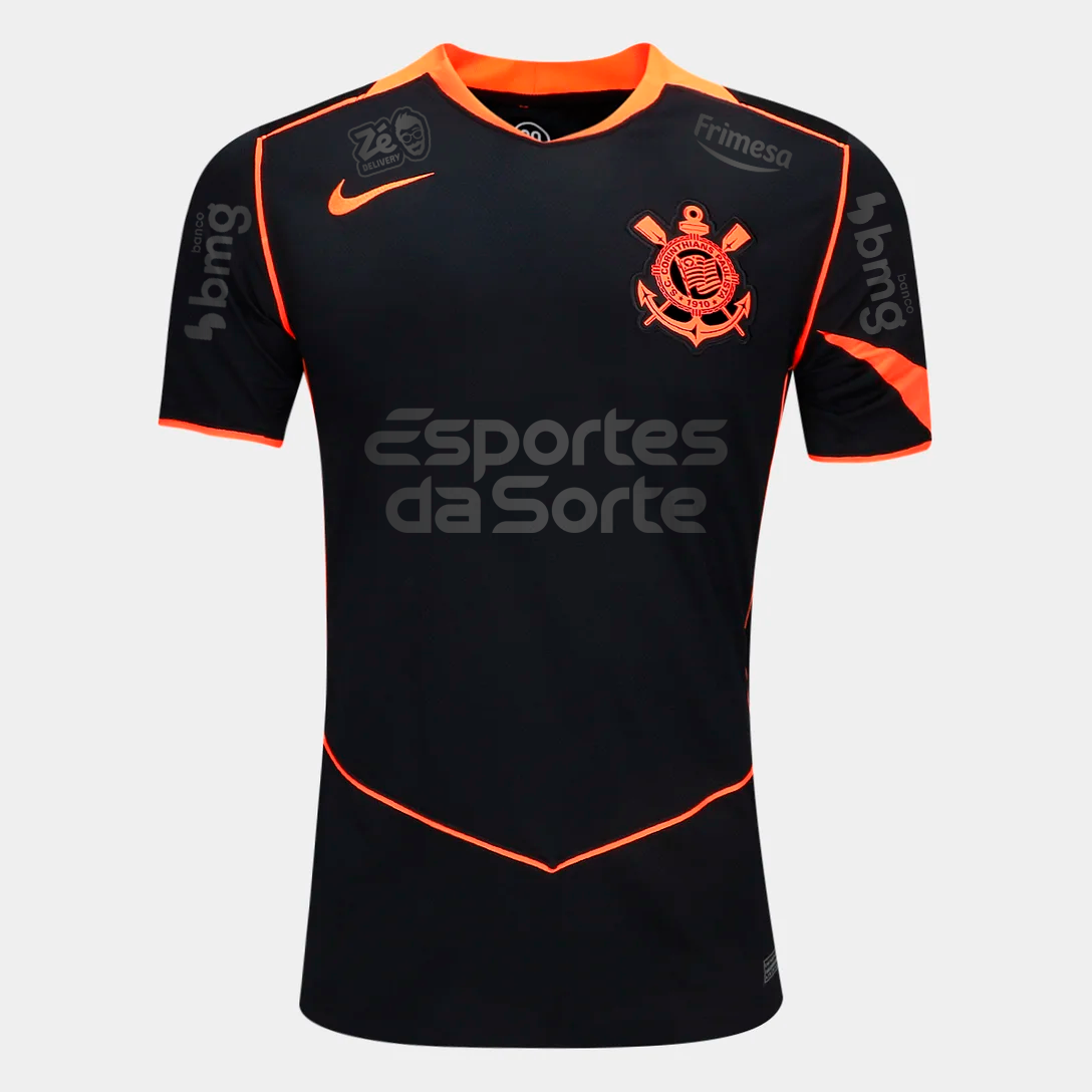 Camisa Torcedor Masculina Corinthians III 2025/2026 Com Patrocínios