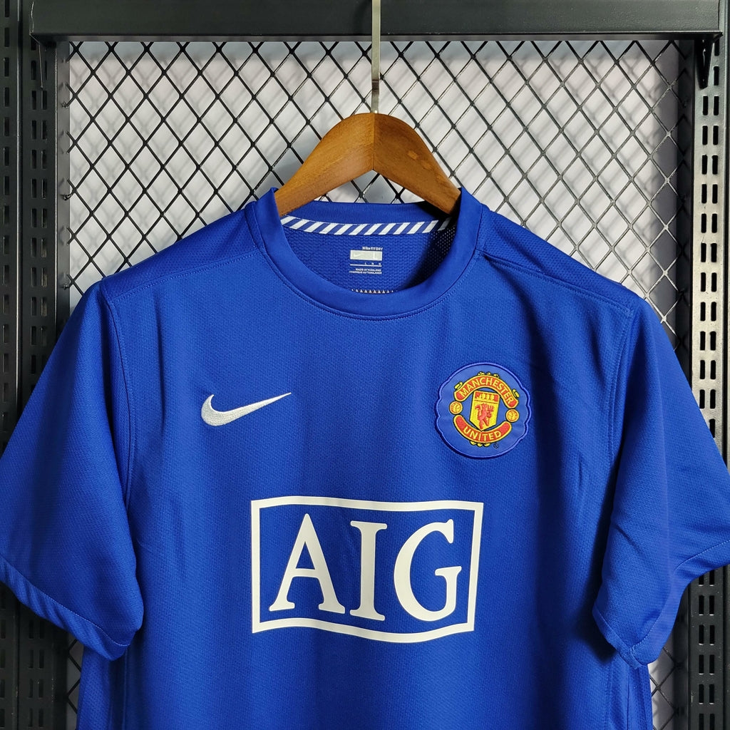 Camisa Retrô Manchester United 2007/08 Masculino Azul