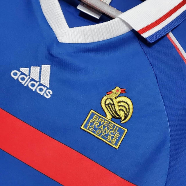 Camisa Retrô França I Home 1998/99 Masculino Azul