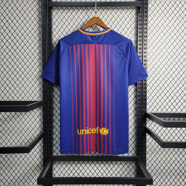 Camisa Retrô Barcelona I Home 2017/18 Masculino Azul Grená