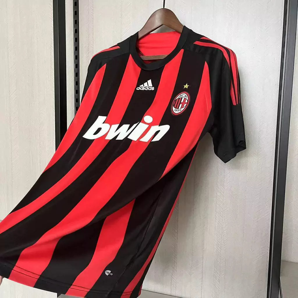 Camisa Retrô Milan 2008/09 Masculino Vermelha e Preta
