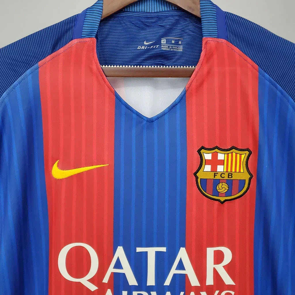 Camisa Retrô Barcelona I Home 2016/17 Masculino Azul Grená