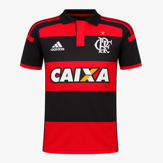 Camisa Retrô Torcedor Masculina Flamengo I 2014 com Patrocinadores