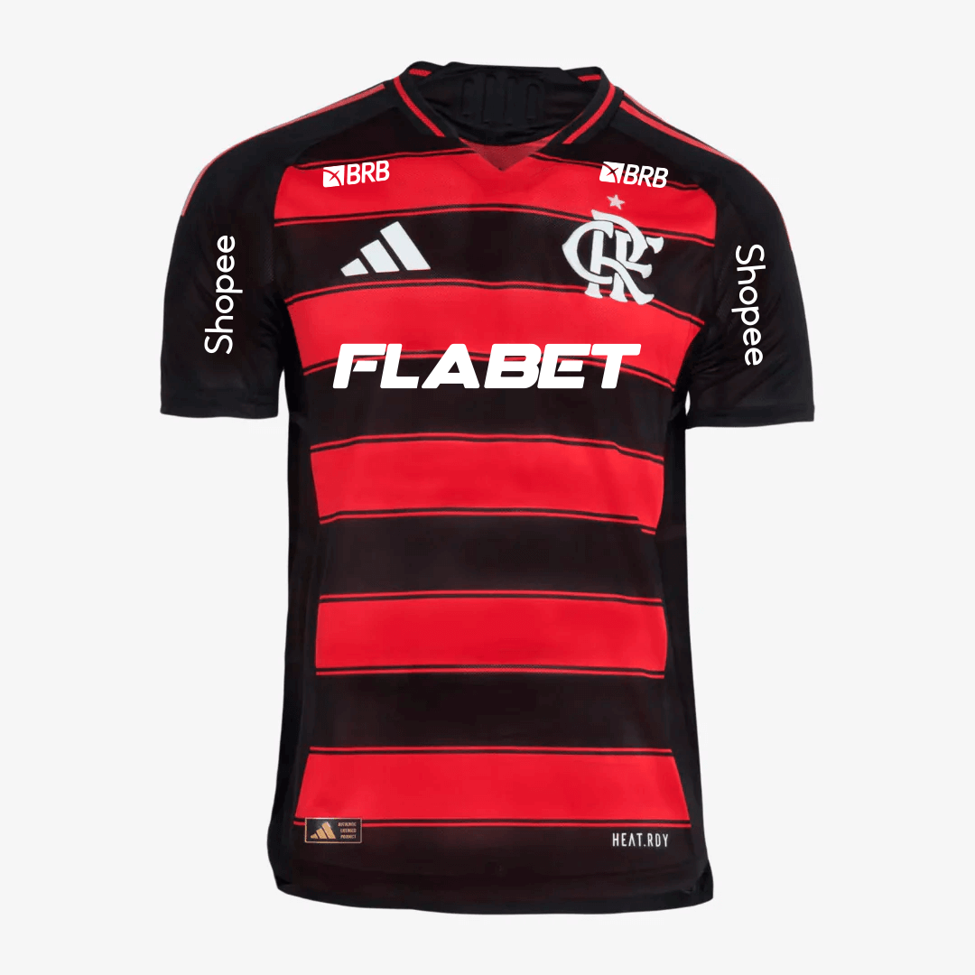 Camisa Jogador Masculina Flamengo I 2025/2026 Com Patrocínios