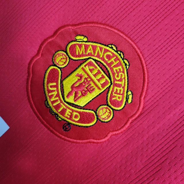 Camisa Retrô Manchester United Manga Longa 2007/08 Masculino Vermelho