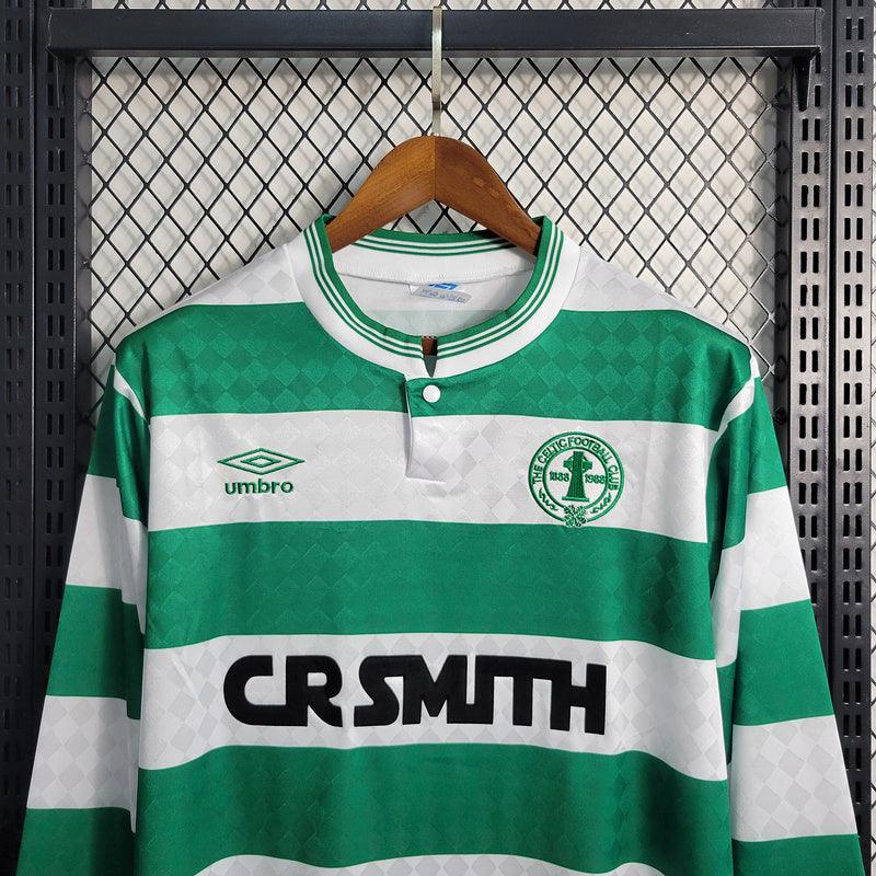 Camisa Retrô Celtics Home 1987/88 (Manga longa) Branco/Verde