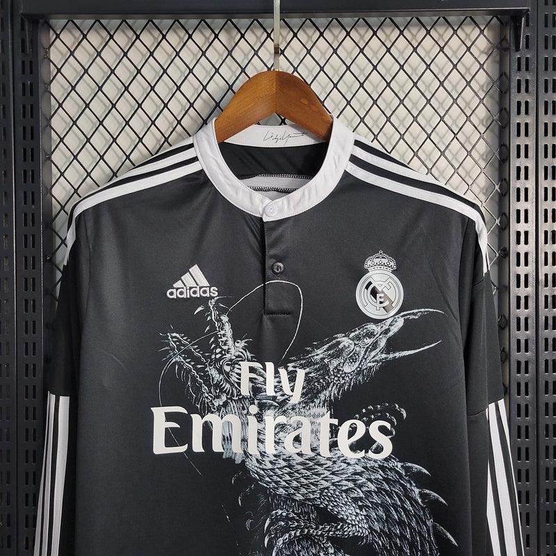 Camisa Manga Longa Retrô Torcedor Masculina Real Madrid III 2014