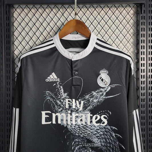 Camisa Manga Longa Retrô Torcedor Masculina Real Madrid III 2014