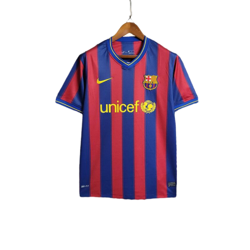 Camisa Retrô Barcelona Home 09/10 Torcedor Masculina - Azul e Grená