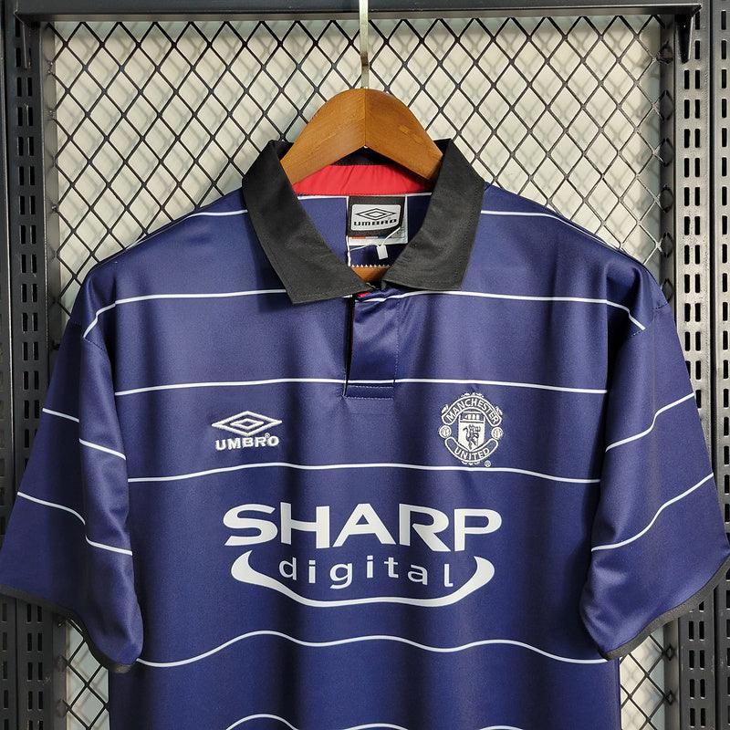 Camisa Retrô Manchester United Away Azul 1999/00 Masculino Azul