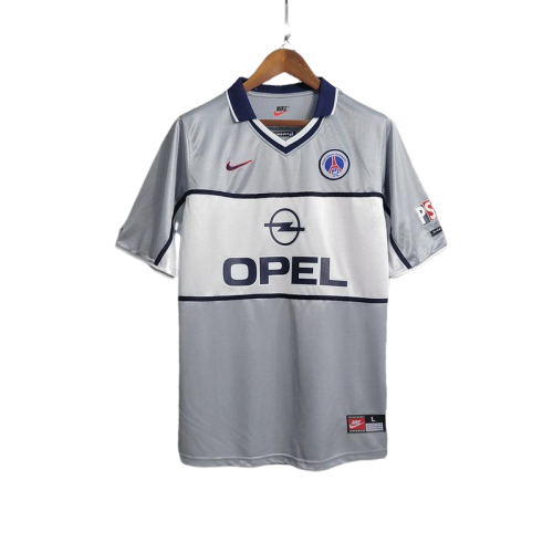 Camisa Retrô PSG Away 2000/01 Masculino Cinza e Branco
