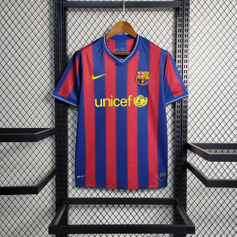 Camisa Retrô Barcelona Home 09/10 Torcedor Masculina - Azul e Grená
