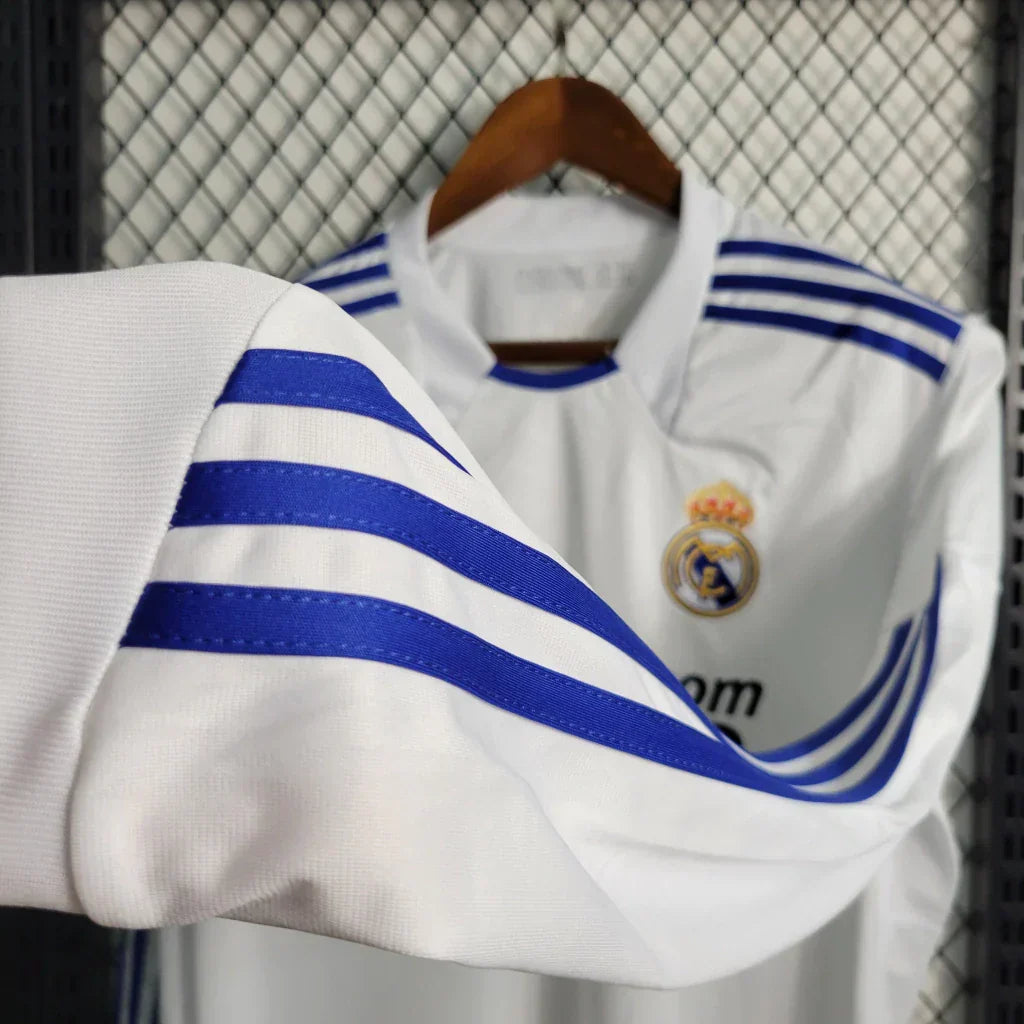 Camisa Retrô Real Madrid I Home 2010/11 Manga Longa Masculina - Branco