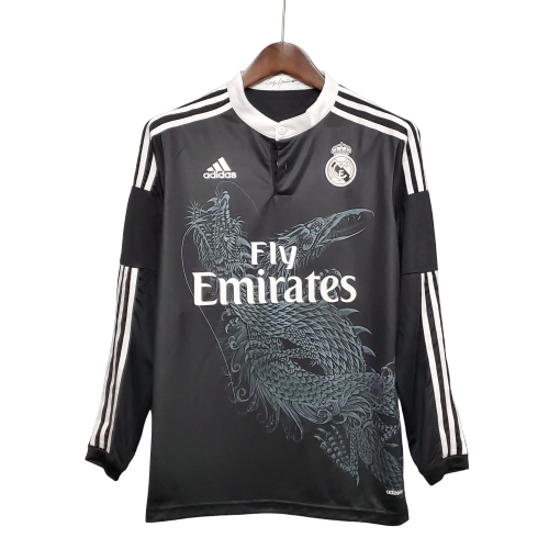 Camisa Manga Longa Retrô Torcedor Masculina Real Madrid III 2014