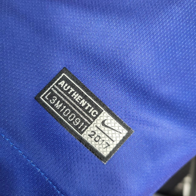 Camisa Retrô Barcelona I Home 2017/18 Masculino Azul Grená