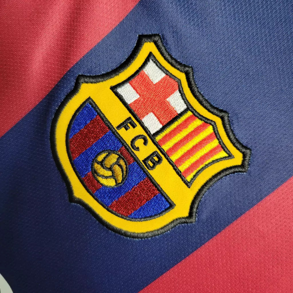 Camisa Manga Longa Retrô Torcedor Masculina Barcelona 2014