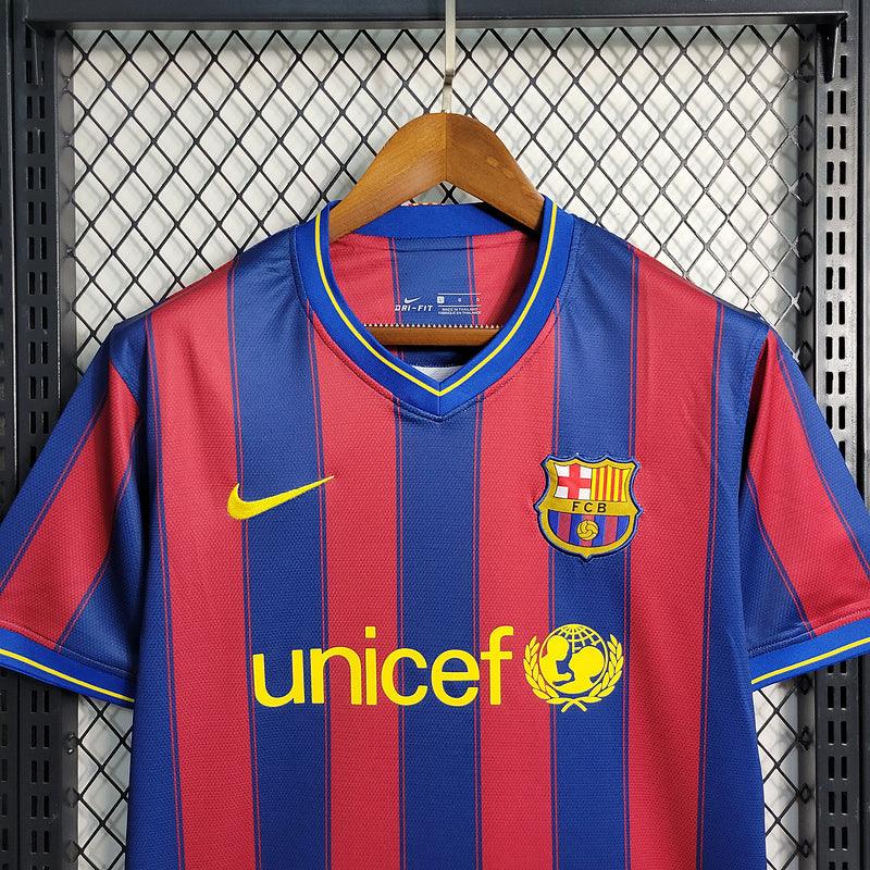 Camisa Retrô Barcelona Home 09/10 Torcedor Masculina - Azul e Grená