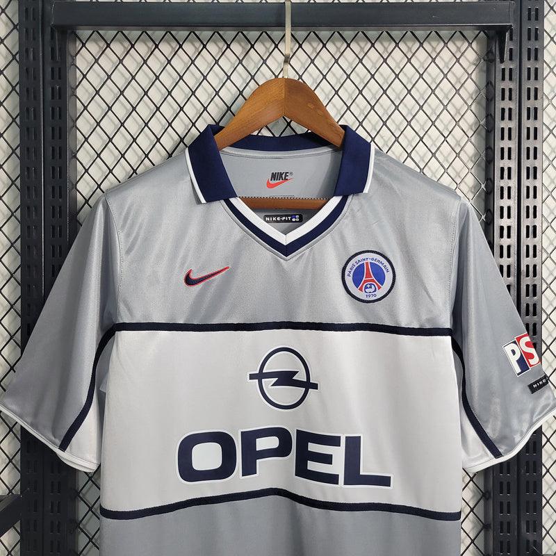 Camisa Retrô PSG Away 2000/01 Masculino Cinza e Branco
