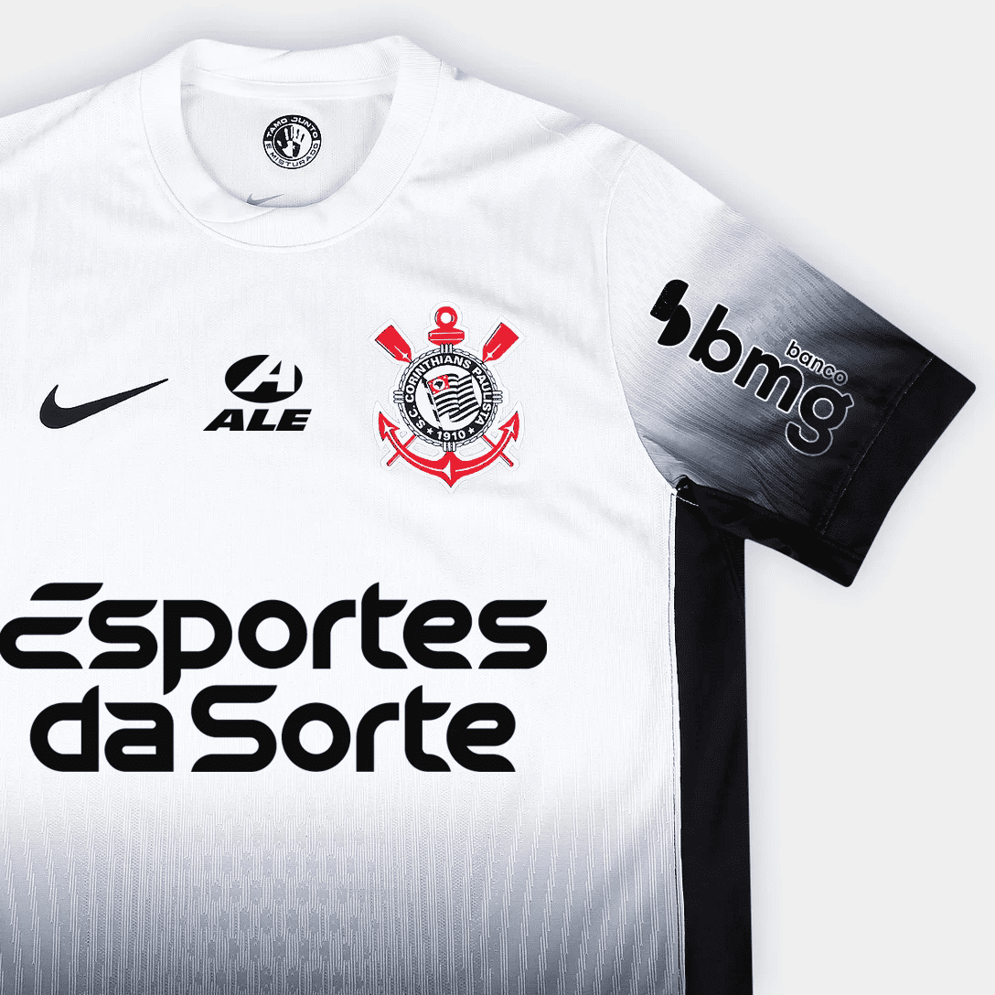 Camisa Jogador Masculina Corinthians I 2025/2026 Com Patrocínios