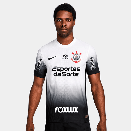 Camisa Jogador Masculina Corinthians I 2025/2026 Com Patrocínios