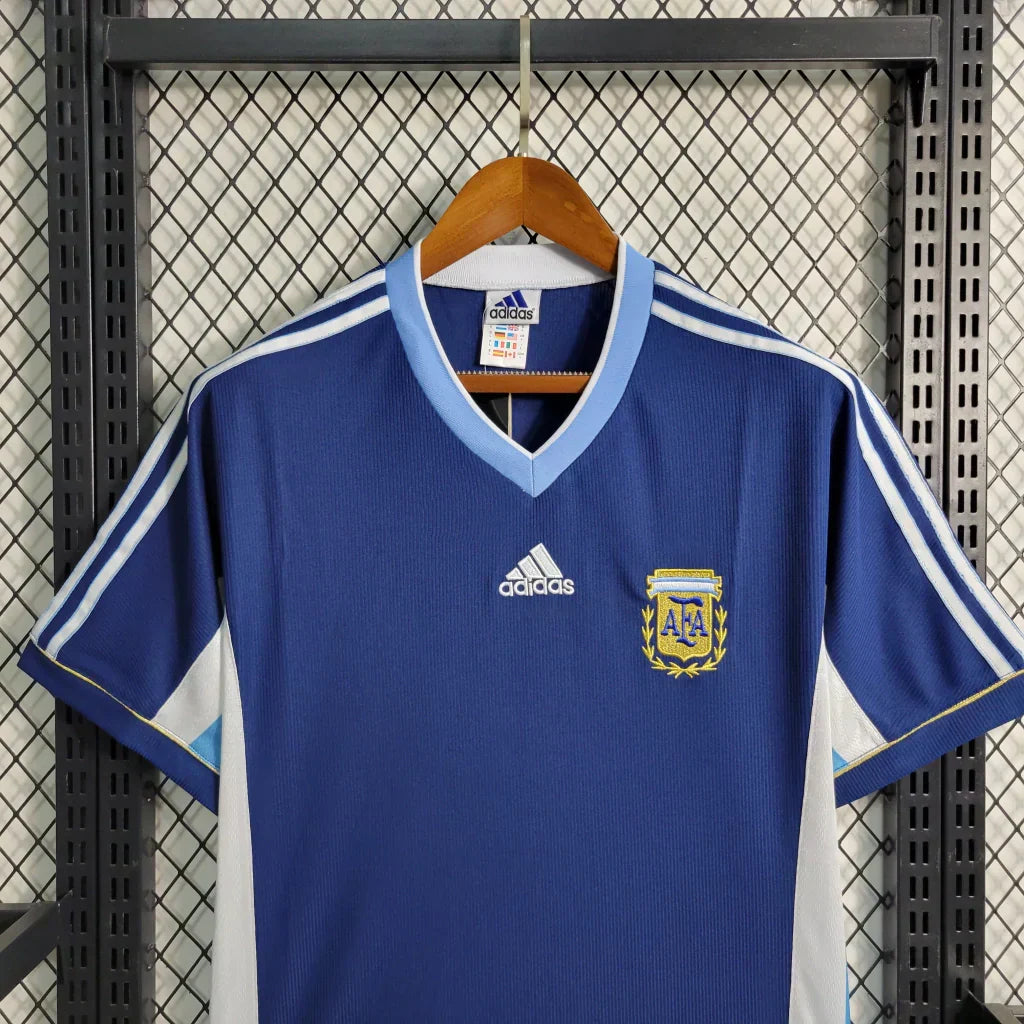 Camisa Retrô Argentina 1998/99 Masculino Azul Marinho e Branco