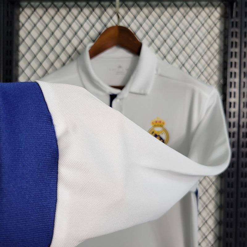 Camisa Retrô Real Madrid Manga Longa 2016/17 Masculino Branco