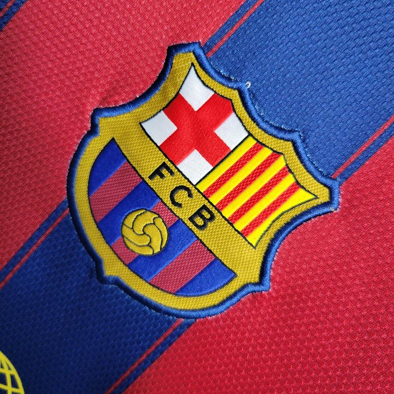 Camisa Retrô Barcelona Home 09/10 Torcedor Masculina - Azul e Grená
