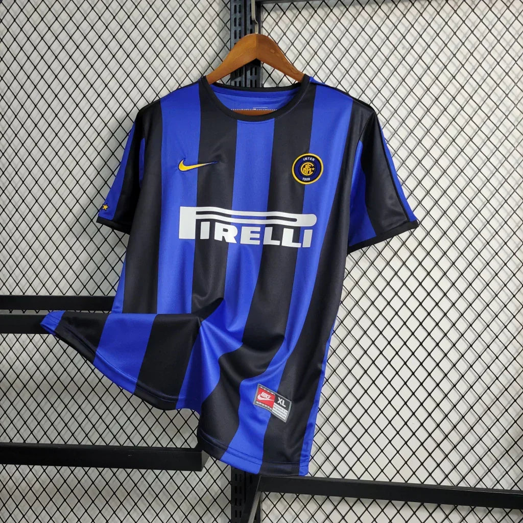 Camisa Retrô Inter de Milão I 1999/00 Masculino Azul e Preto