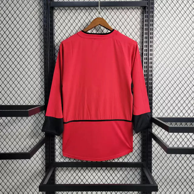 Camisa Retrô Manchester United Manga Longa 2004/06 Masculino Vermelho