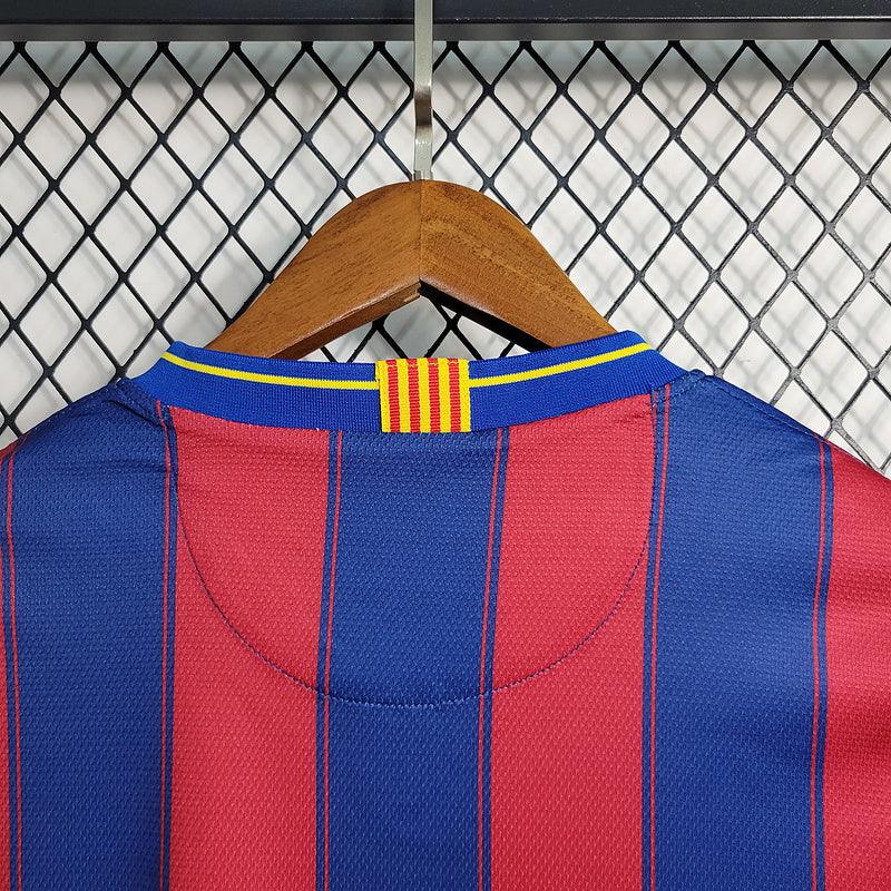 Camisa Retrô Barcelona Home 09/10 Torcedor Masculina - Azul e Grená