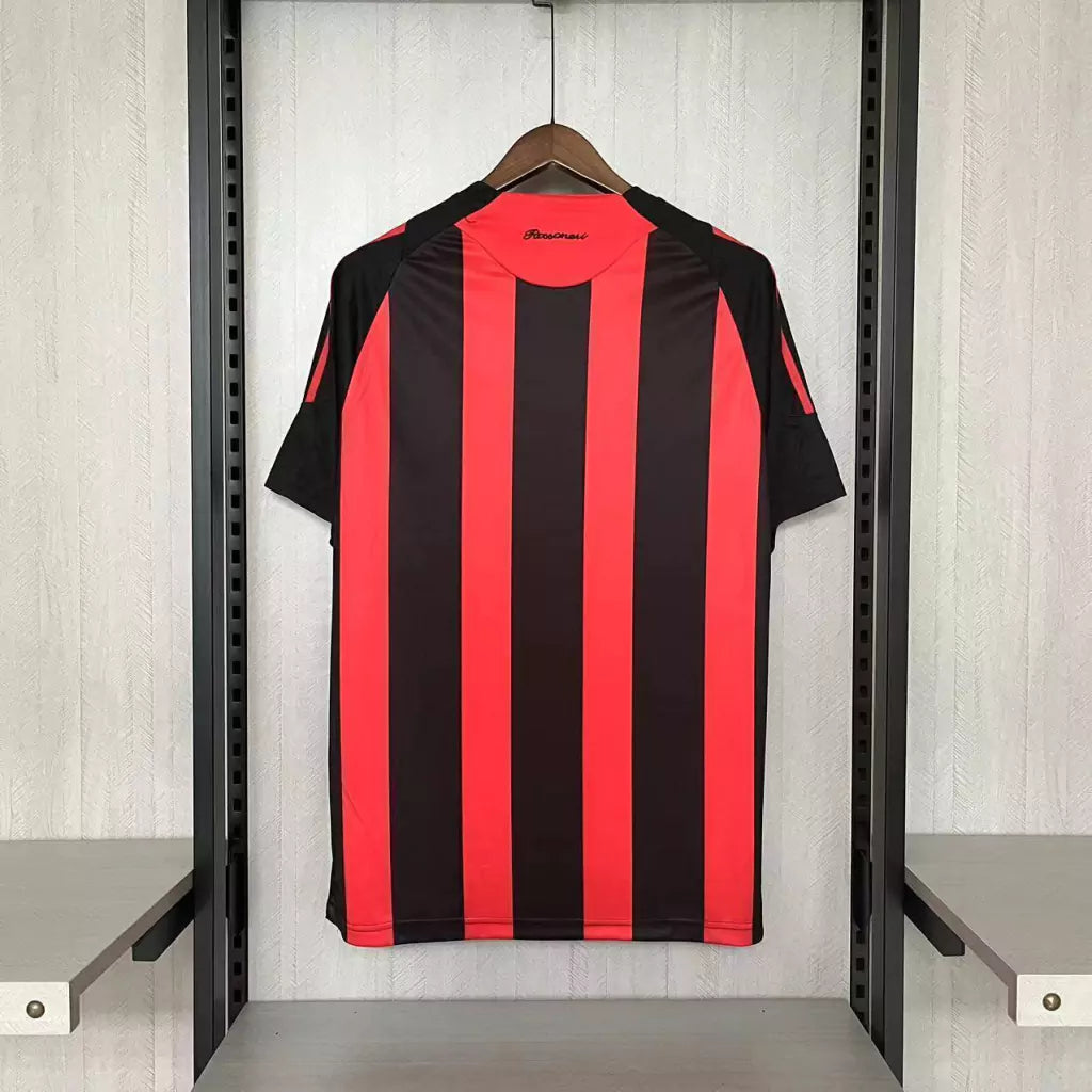 Camisa Retrô Milan 2008/09 Masculino Vermelha e Preta