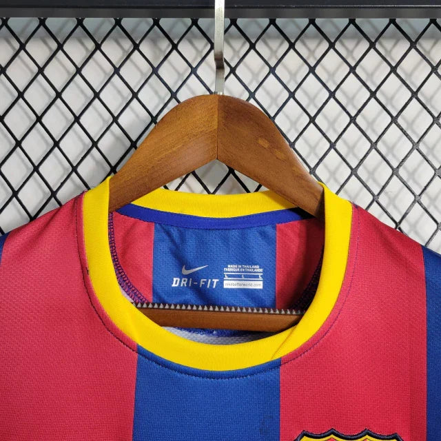 Camisa Barcelona Retrô I Home 2010/11 Torcedor Masculino Vermelho e Azul