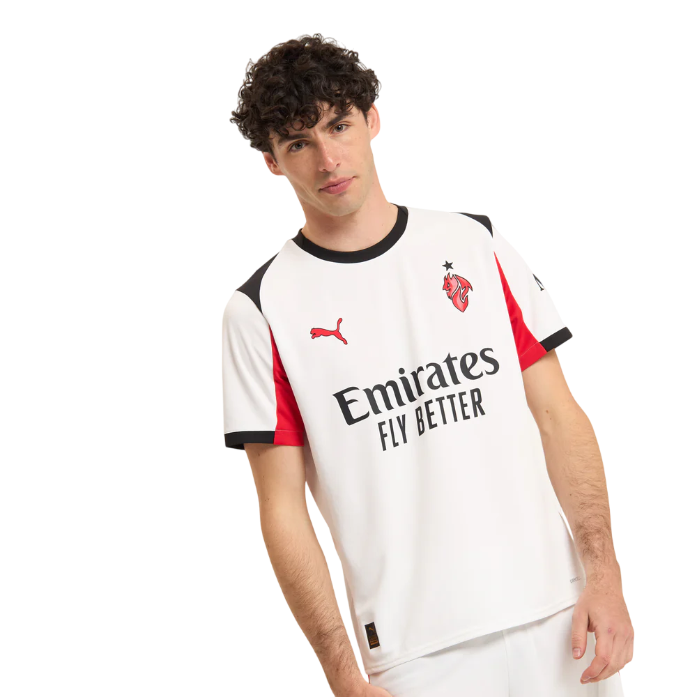 Camisa AC Milan Away 25/26 - Torcedor Masculino - Branco e Preto
