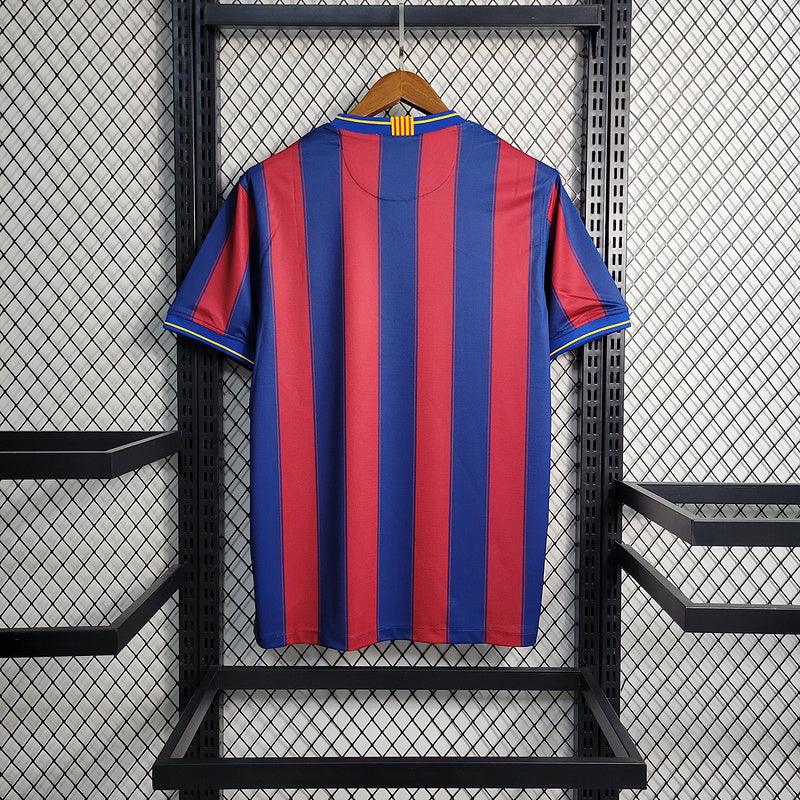 Camisa Retrô Barcelona Home 09/10 Torcedor Masculina - Azul e Grená
