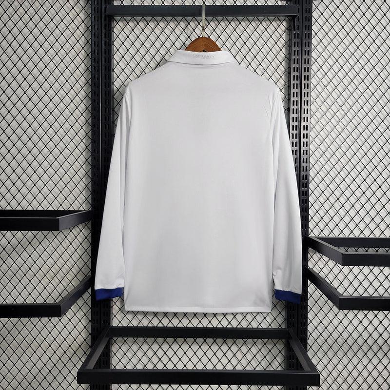 Camisa Retrô Real Madrid Manga Longa 2016/17 Masculino Branco