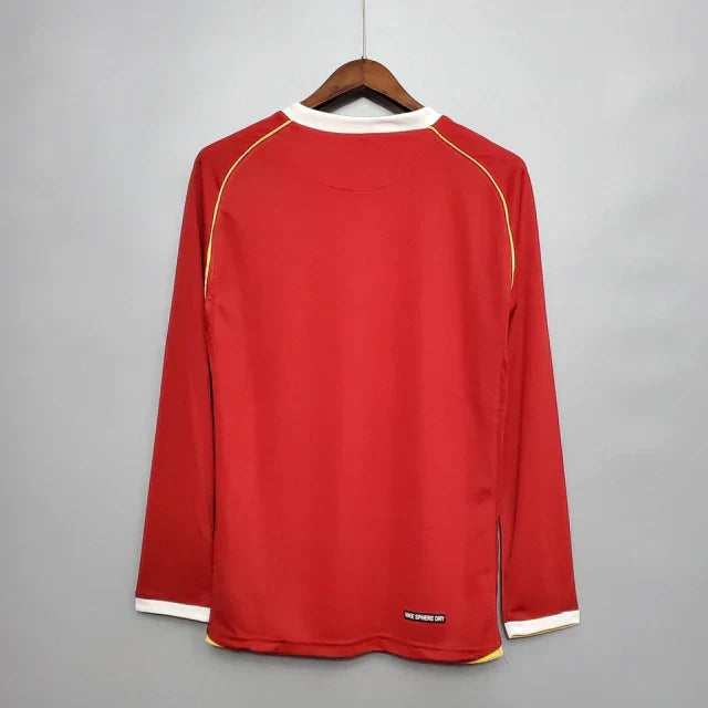 Camisa Retrô Manchester United Manga Longa 2006/07 Masculino Vermelho