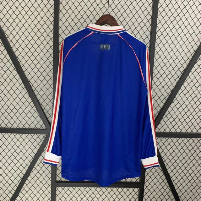 Camisa Manga Longa Retrô Torcedor Masculina França 1998