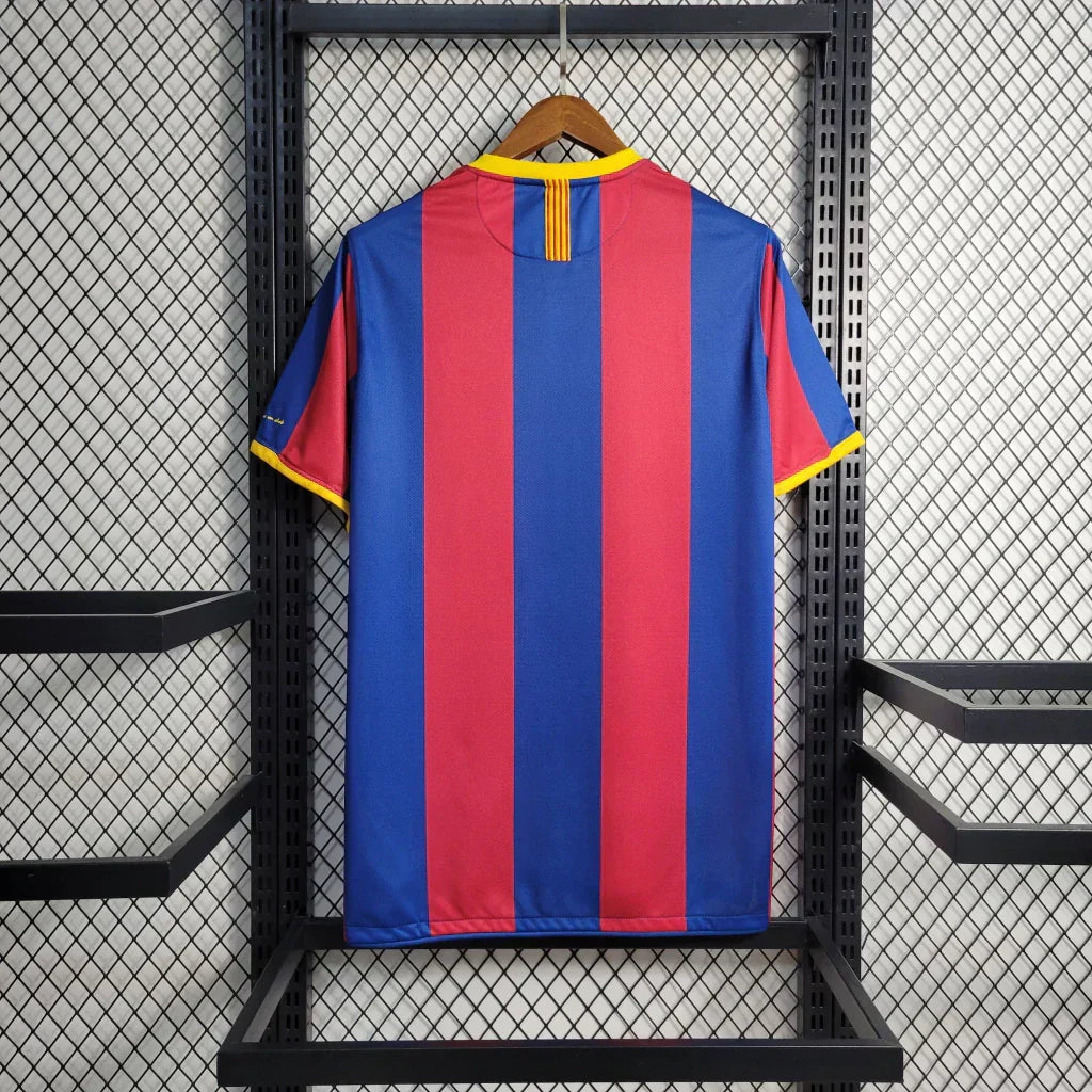 Camisa Barcelona Retrô I Home 2010/11 Torcedor Masculino Vermelho e Azul